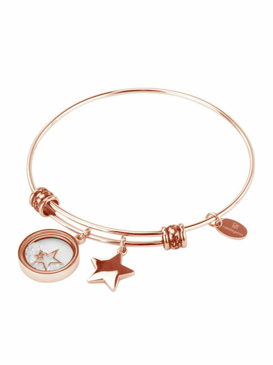 Natalie Gersa Armband Handschellen Stars mit Design mit Steinen aus Stahl Vergoldet mit Zirkonia