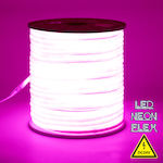 GloboStar Waterproof Neon Flex LED Strip Power Supply 24V with Pink Light Length 1m and 120 LEDs per Meter
