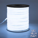 GloboStar Водоустойчива Neon Flex LED Лента Захранване 220V с Студено бяло Светлина Дължина 1m и 120 LED на Метър