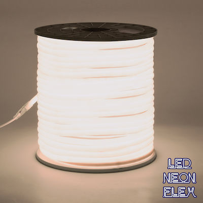 GloboStar Rezistentă la apă Bandă Neon Flex LED Alimentare 220V cu Lumină Alb Natural Lungime 1m și 120 LED-uri pe Metru