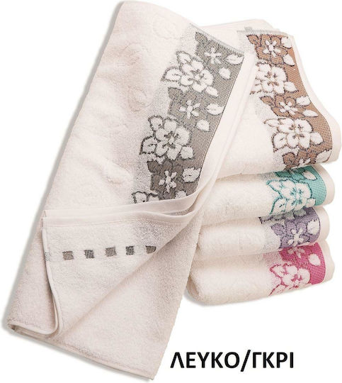 Dimcol Хавлиена Кърпа За Тяло Ерато 70x140см Бяла / Сива