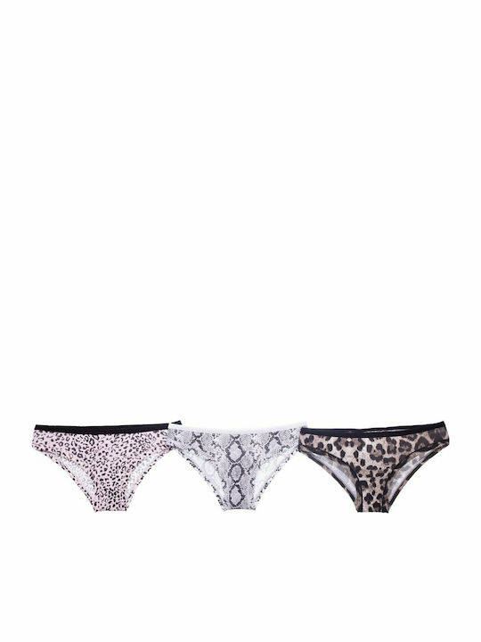 P1 Βαμβακερά Femei Slip 3Pack Animal Print