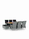 Set Sala De Mese Exterior 9 Piese Gri Deschis Cu Perne