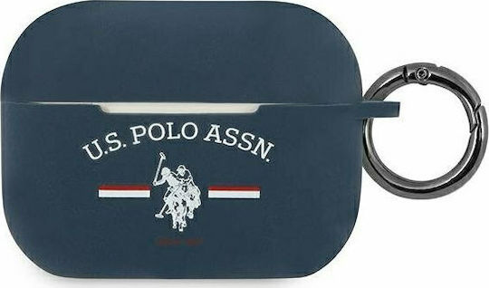 U.S. Polo Assn. S Pro Case Θήκη Σιλικόνης με Γάντζο σε Navy Μπλε χρώμα για Apple AirPods Pro