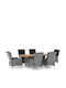 Set Sala De Mese Pentru Exterior 7 Piese Gri Deschis Cu Perne