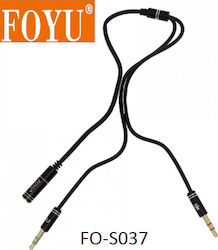 Foyu Foyu 3.5mm Jack Cable - 3.5mm Female to 3.5mm Male Black 0.3m Foyu Foyu 3.5mm Jack Cable - 3.5mm Female to 3.5mm Male Black 0.3m