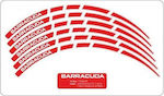 Barracuda Αυτοκόλλητη Ταινία Ζάντας Kit Wheel Stripes R Red / White Κόκκινο