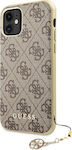 Guess 4G Charms Plastic Back Cover Brown (iPhone 11)