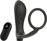 Addicted Toys Remote Control Anal Massager & Cock Ring With Vibrator Black 15cm