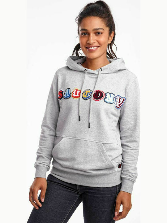 Saucony Midweight Graphic Women's Hooded Sweatshirt Gray