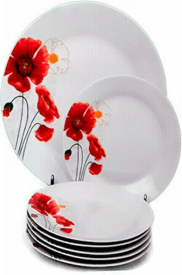 Karvounis Plate Desert made of Porcelain White 7pcs
