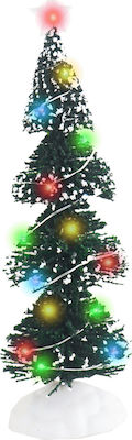 Διακάκης Christmas Decorative Illuminated Wood Tree 25.5cm Battery Decorated Green