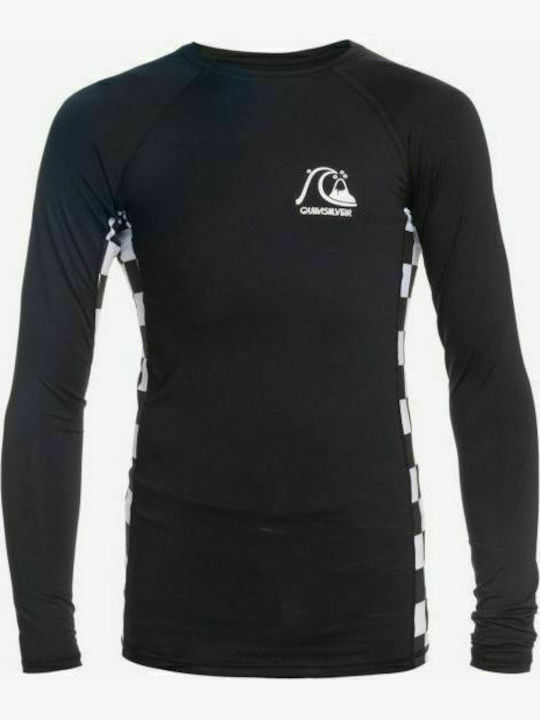 Quiksilver Rashguard Costum de baie pentru copii Bluză cu mânecă lungă Neagră