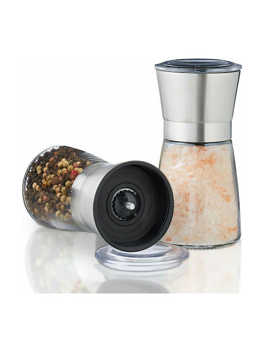 Relaxdays Manual Inox Spice Mill Set 13cm Silver 2pcs