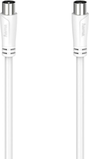 HAMA Καλώδιο Κεραίας Coax male - Coax female Λευκό 1.5m (00205045)