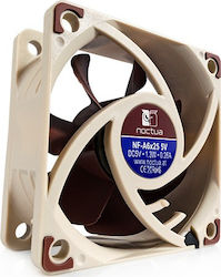 Noctua NF-A6X25 5V Gehäuselüfter 60mm mit Weiß Beleuchtung und Verbindung 3-polig 1Stück Weiß