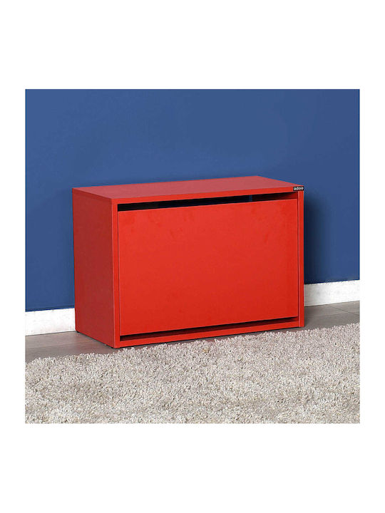 Wooden Shoe Organizer Step V6 with 2 Shelves Red M60xD30xH42cm