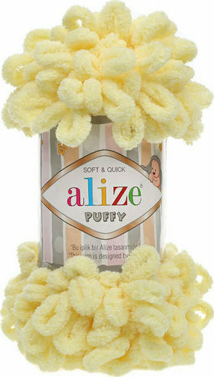 Alize Synthetic Knitting Yarn Puffy 13 Yellow 100gr 9m 100gr