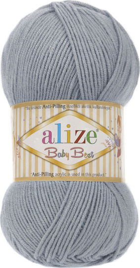 Alize Synthetic Knitting Yarn Baby Best 119 Grey 240m 100gr