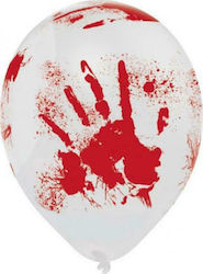 Set of 6 Balloons Latex Multicolor Halloween Bloody Hand