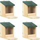 vidaXL Wooden Pine Squirrel Houses 4pcs Squirrel Feeder 47231