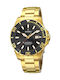 Festina Men's Watch 44mm Chronograph Battery with Gold Metal Bracelet