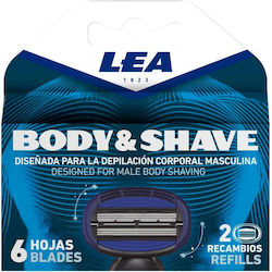 LEA Body Shave 2 Replacement Heads with 6 Blades 2pcs