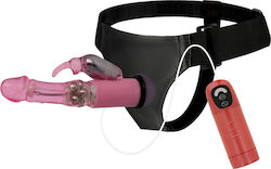 Harness Attraction Daniel Vibration & Rotation Harness με Dildo 18cm και Δόνηση σε Ροζ Χρώμα