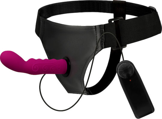 Harness Attraction Walter Vibration Harness με Dildo 15.5cm και Δόνηση σε Φούξια Χρώμα