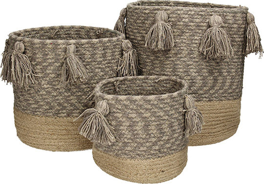 Zaros Set dekorative Körbe Grey 3Stück