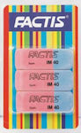 Factis Gumă pentru Creion și Stilou IM40 Bicolor Albastru-Roșu 3buc