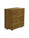 Wooden Chest of Drawers with 4 Drawers Καρυδί 80x40x83cm