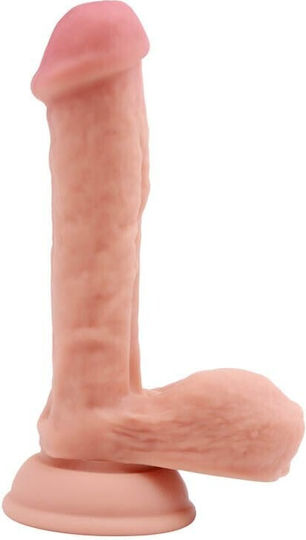 Chisa Novelties Pure Naturally Alluring Fancier Liquid Silicone Dual-Density Realistic Dildo Ρεαλιστικό Dildo με Όρχεις και Βεντούζα Flesh 18cm