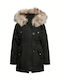 Kids' Parka Long with Hood Black Koniris