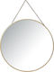 Zaros Wall Mirror with Gold Metallic Frame Diameter 30cm
