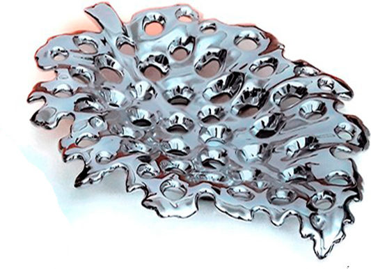 Karvounis Ceramic Decorative Platter Silver 42x31x6cm