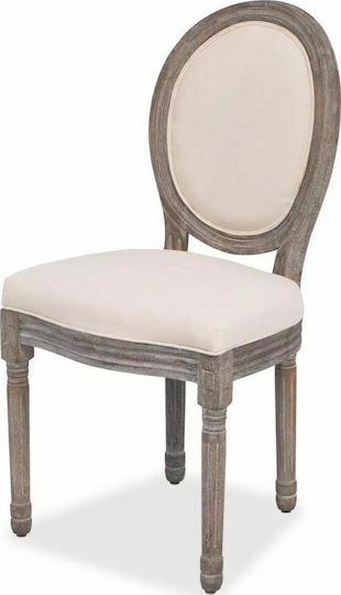 Dining Room Fabric Chair Cream 50x56x95.5cm 6pcs