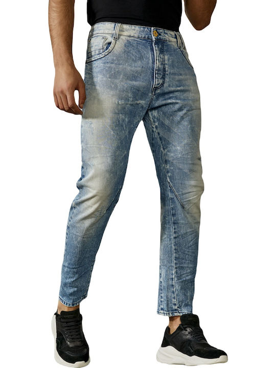 Edward Jeans MP-JNS-S21-019 Pantaloni de Bărbați din Jean în Linie Tapered spălate cu acid MP-D-JNS-S21-019-LIGHT