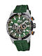 Lotus Watches Ceas Barbati 43mm Cronograf Baterie cu Culoare Verde Cauciuc Λουράκι