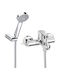 Roca Mixing Bathtub Shower Faucet Complete Set Silver