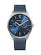 Bering Time Ultra Slim Watch Battery with Blue Metal Bracelet