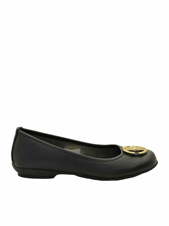 Synthetic Leather Ballerinas Black