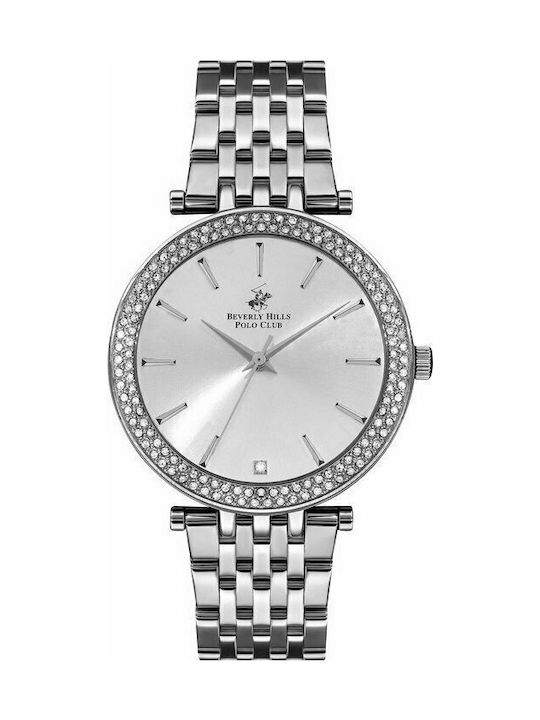 Beverly Hills Polo Club Watch with Silver Metal Bracelet