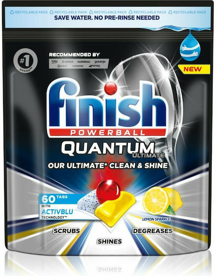 Finish Quantum Ultimate 60 Dishwasher Pods Λεμόνι
