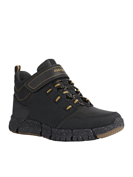 Flexyper ABX Παιδικά Sneakers High Ανατομικά με Σκρατς Μαύρα