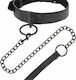 Darkness Thin Black Full Collar with Leash Κολάρο σε Μαύρο Χρώμα