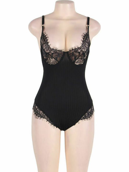 Subblime Sexy Bodysuit with Lace Black