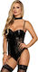 Subblime Bodysuit Sexy Cu Dantelă Negru