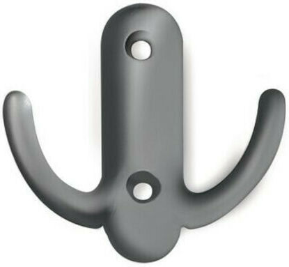 Conset Wandhalterung C547 Metall 2 Haken Graues 5,8cm