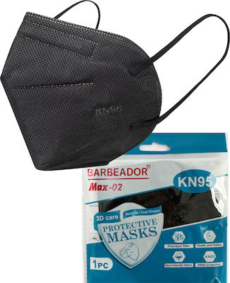 Max Barbeador Max-02 KN95 3D Care Protective Mask Μαύρο σε Ατομική Συσκευασία 20τμχ